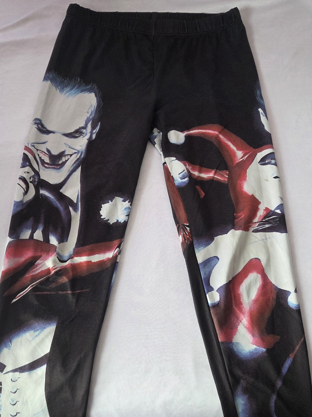 DC Comics Black Red White Joker & Harley Quinn Graphic Leggings